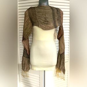 Rose gold and tan scarf unbranded 10 x 76”